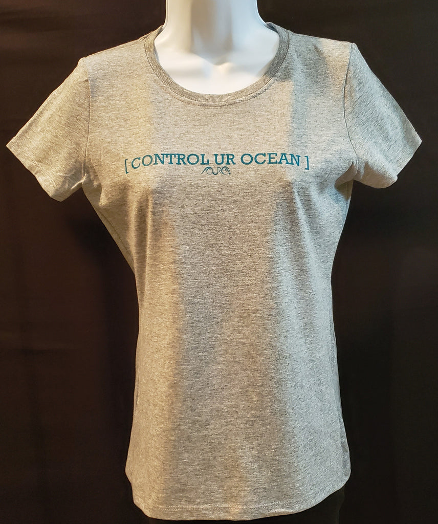 CURO Heather Gray  T-Shirt With Teal [CONTROL UR OCEAN]